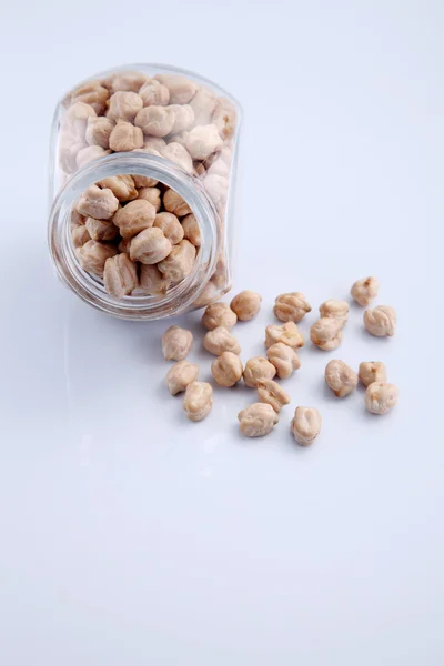 Chickpeas in a glass jar — Stock Photo, Image