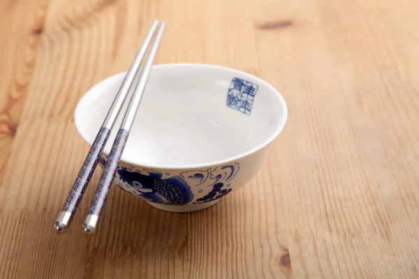 Empty chinese rice bowl — Stock Photo, Image