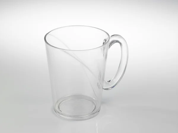 Transparent glass mug — Stock Photo, Image