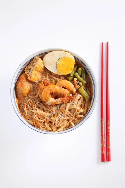 Vermicelli de gambas al curry — Foto de Stock