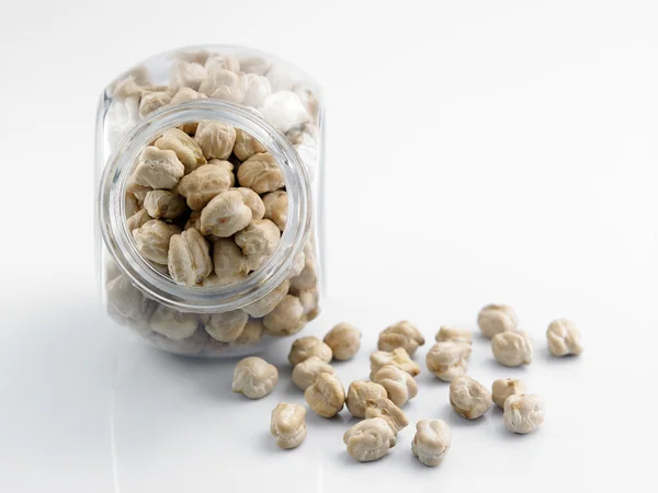 Chickpeas in a glass jar — Stock Photo, Image