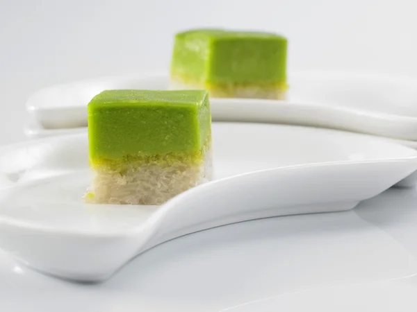 Pandan Custard ciasta — Zdjęcie stockowe