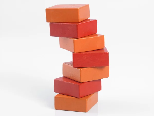 Stack of red wooden blocks — Stock Photo, Image