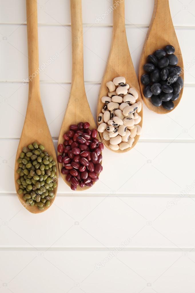 assortment of different beans