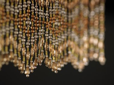 Boncuklu perde görünümünü yakın çekim