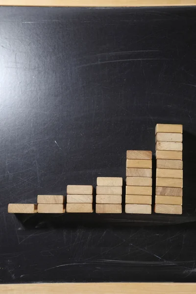 Progressieve grafiek van houten blokken — Stockfoto
