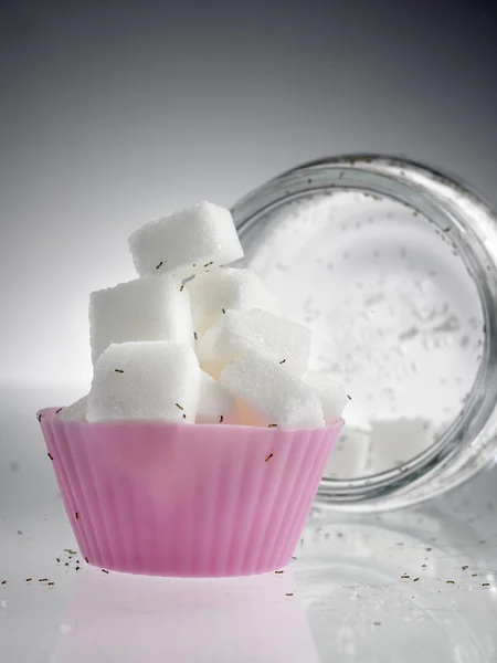 Cubos de açúcar branco — Fotografia de Stock