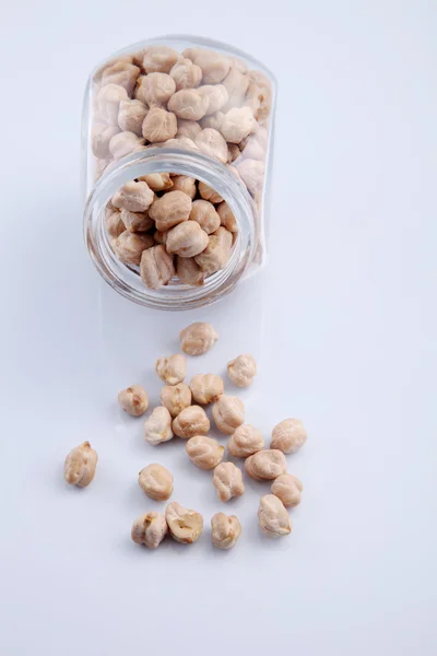 Chickpeas in a glass jar — Stock Photo, Image