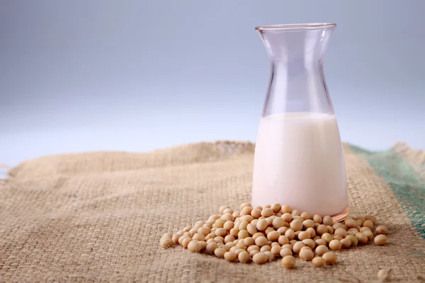 Soy beans with milk — Stock Photo, Image