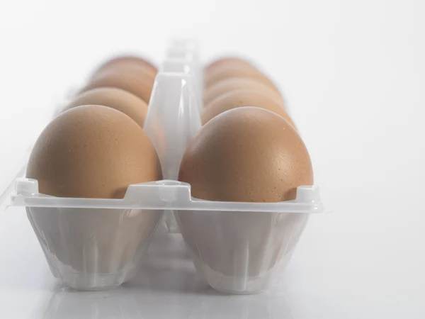 Свежие коричневые яйца — стоковое фото