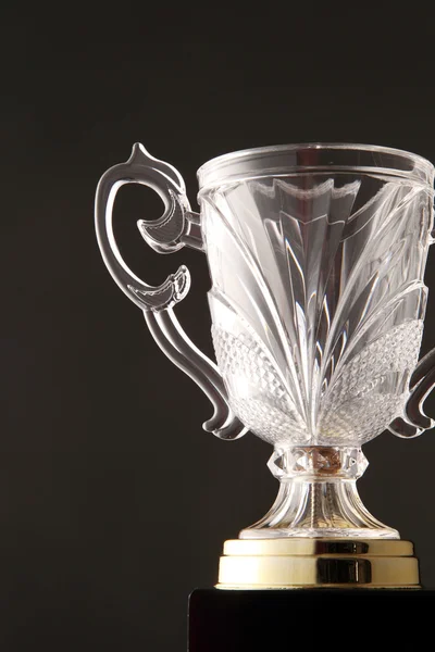 Glass trophy on the black — Stock Photo, Image