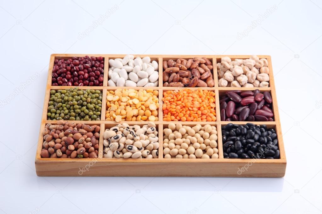 beans in wood boxes