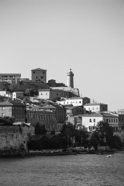 İtalya, Tuscany, Tiren Denizi, Elba Adası, Portoferraio denize - Film tarama görünümü