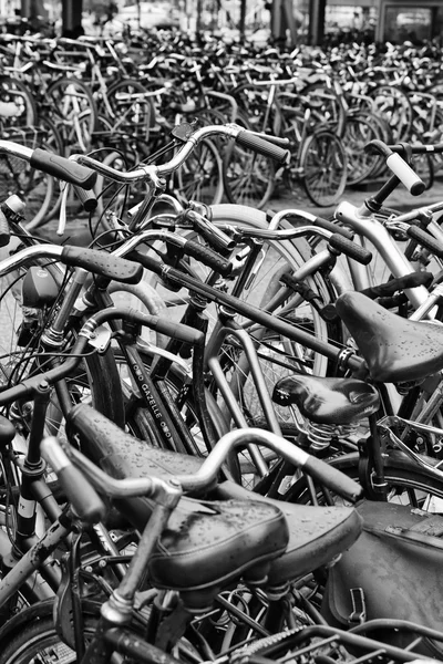 Holland, Amsterdam; 9 October 2011, bicycles parking near the Central Station - EDITORIAL — Stock Photo, Image