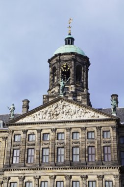 Hollanda, amsterdam, dam Meydanı, Kraliyet Sarayı cephe (koninklijk paleis), 17. yüzyılda inşa edilmiş.