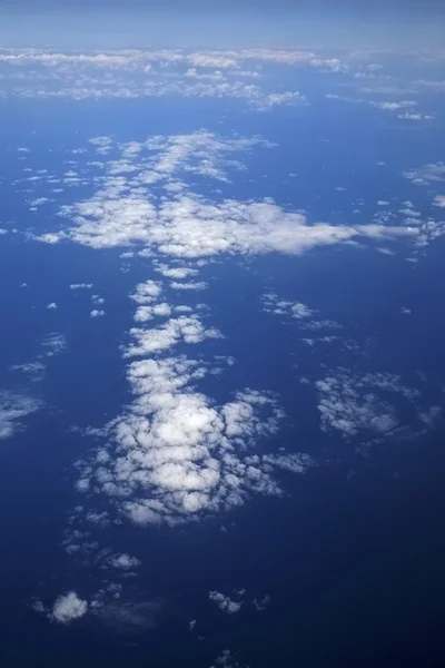 Vista aérea de las nubes sobre el mar Mediterráneo — Foto de Stock