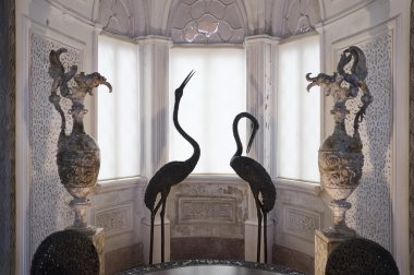 Portekiz, Sintra, Pena National Palace, 18. yüzyıl a. C.; 18 Ocak 2013, bir oda - editoryal orijinal mobilya