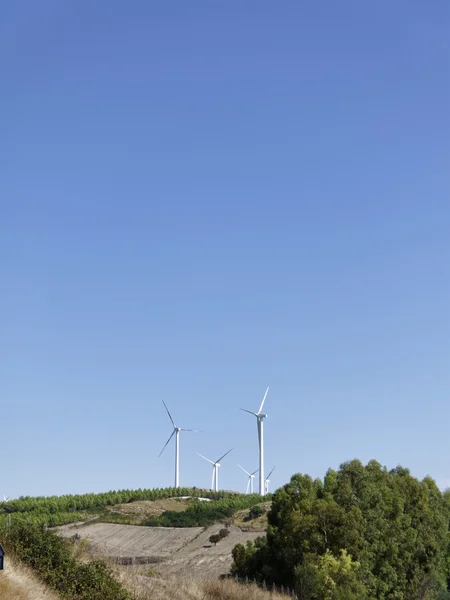 ITALIA, Sicilia, provincia di Catania, campagna, turbine eoliche — Foto Stock