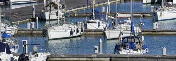 Italy, Sicily, Mediterranean sea, Marina di Ragusa; 2 June 2016, boats and luxury yachts in the port - EDITORIA — Stock Photo, Image