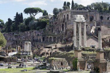 İtalya, Roma, Roman Forum, Roma kalıntıları ziyaret insanlar