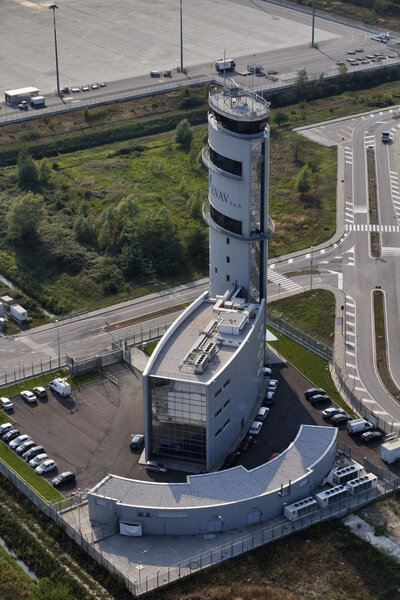 Italy, Venice; 14 September 2011, aerial view of the airport flight control tower - EDITORIAL