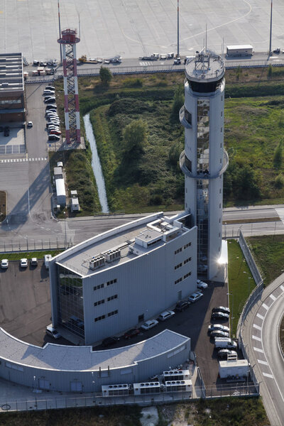 Italy, Venice; 14 September 2011, aerial view of the airport flight control tower - EDITORIAL