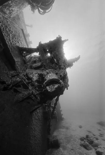 Italia, Mar Mediterráneo, naufragio de un barco hundido - SCAN DE PELÍCULA — Foto de Stock