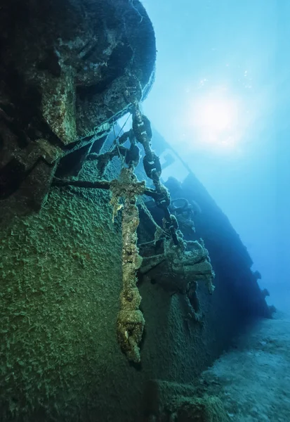 Italy, Mediterranean Sea, sunken ship wreck - FILM SCAN — Stock Photo, Image