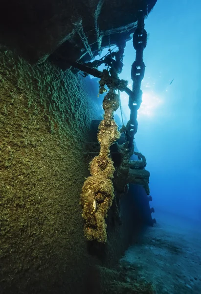 Italy, Mediterranean Sea, sunken ship wreck - FILM SCAN — Stock Photo, Image