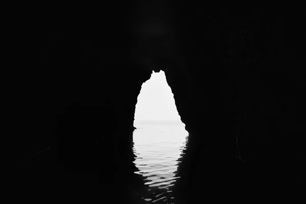 Italy, Sicily, Tyrrhenian Sea, Ustica Island, the entrance of the Blue Cave - FILM SCAN — Stock Photo, Image