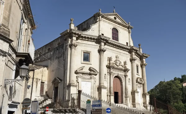 意大利的西西里岛，拉古萨 Ibla，炼狱圣灵魂巴洛克式教堂立面 （基耶萨阿尔动漫圣德尔炼狱），1757年交流., — 图库照片