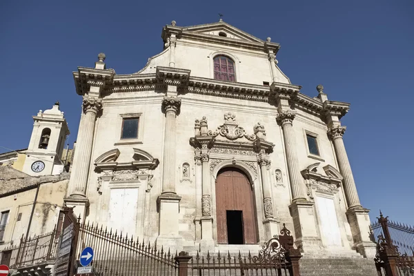 Italy, Sicily, Ragusa Ibla, Purgatory Saint Souls Baroque Church facade and bell tower (Chiesa delle Anime Sante Del Purgatorio), 1757 a.C., — Stock Photo, Image