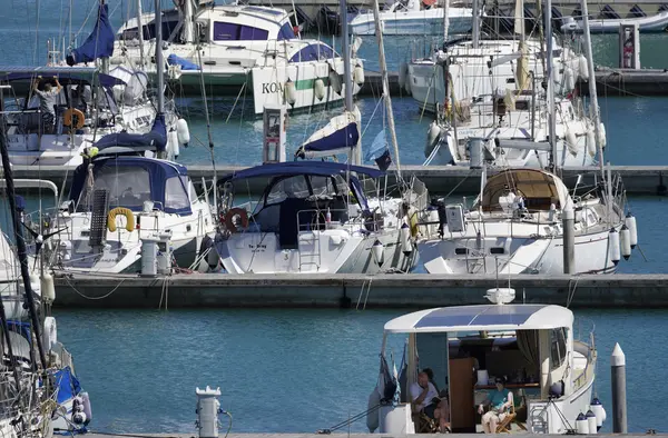 Italy, Sicily, Mediterranean sea, Marina di Ragusa; 18 July 2016, luxury yachts in the port - EDITORIAL — Stock Photo, Image