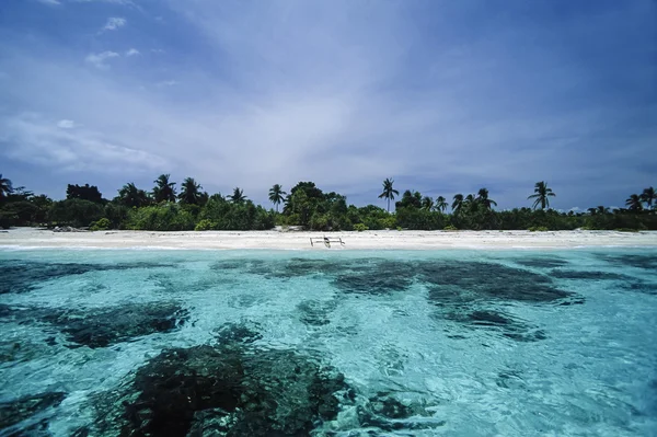 Filippinerna, Balicasag Island (Bohol), utsikt över ön kustlinjen-film Scan — Stockfoto