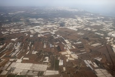 Sicilya kırsal (Ragusa eyaletinin İtalya, Sicilya, havadan görünümü)