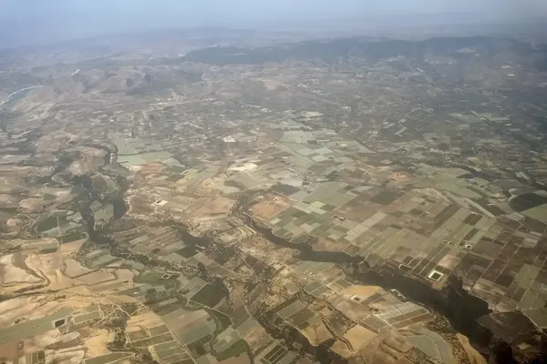意大利，西西里，西西里农村 （古沙省的鸟瞰图) — 图库照片