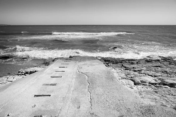 Itália Sicília Mar Mediterrâneo Sampieri Província Ragusa Vista Costa Rochosa — Fotografia de Stock