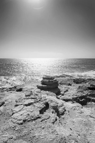 Italia Sicilia Mar Mediterráneo Sampieri Provincia Ragusa Vista Costa Rocosa —  Fotos de Stock