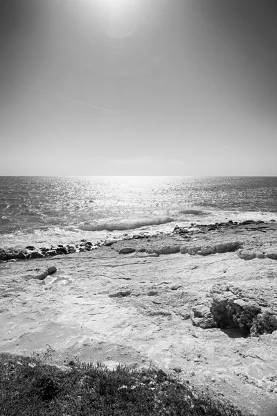 Itália Sicília Mar Mediterrâneo Sampieri Província Ragusa Vista Costa Rochosa — Fotografia de Stock