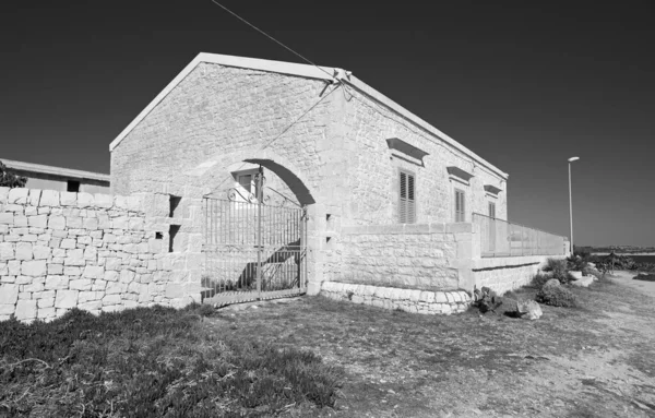 Italia Sicilia Mar Mediterráneo Sampieri Provincia Ragusa Antigua Casa Piedra — Foto de Stock