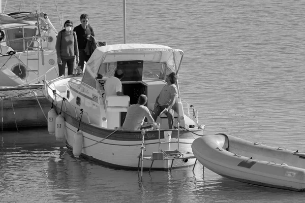 Italien Sizilien Mittelmeer Marina Ragusa Provinz Ragusa Oktober 2020 Menschen — Stockfoto