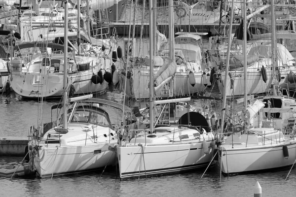 Italien Sicilien Medelhavet Marina Ragusa Ragusaprovinsen Oktober 2020 Segelbåtar Hamnen — Stockfoto