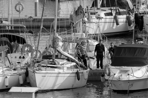 Italien Sizilien Mittelmeer Marina Ragusa Provinz Ragusa Oktober 2020 Menschen — Stockfoto