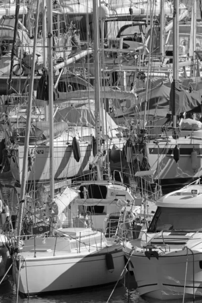 Italien Sizilien Mittelmeer Marina Ragusa Provinz Ragusa Oktober 2020 Luxusyachten — Stockfoto