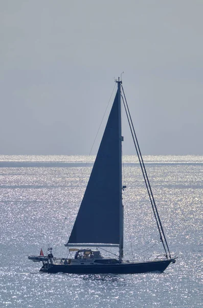 Italien Sizilien Mittelmeer Segelbootfahrt Kanal Von Sizilien — Stockfoto