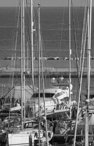 Italien Sizilien Mittelmeer Marina Ragusa Provinz Ragusa November 2020 Luxusyachten — Stockfoto