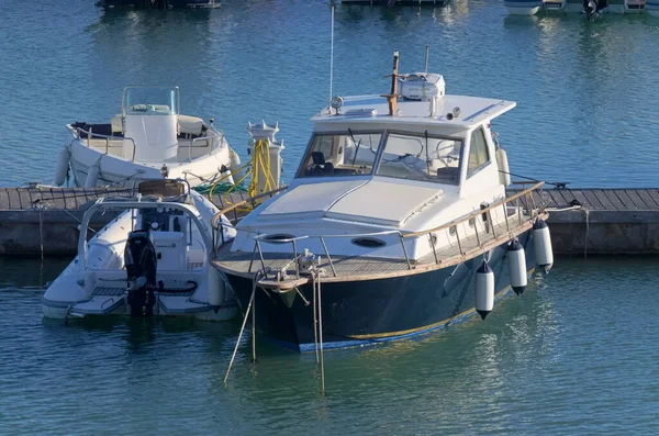 Italien Sizilien Mittelmeer Marina Ragusa Provinz Ragusa Oktober 2020 Motorboote — Stockfoto