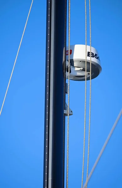 Italien Sicilien Medelhavet Marina Ragusa Ragusaprovinsen November 2020 Segelbåtsmast Hamnen — Stockfoto