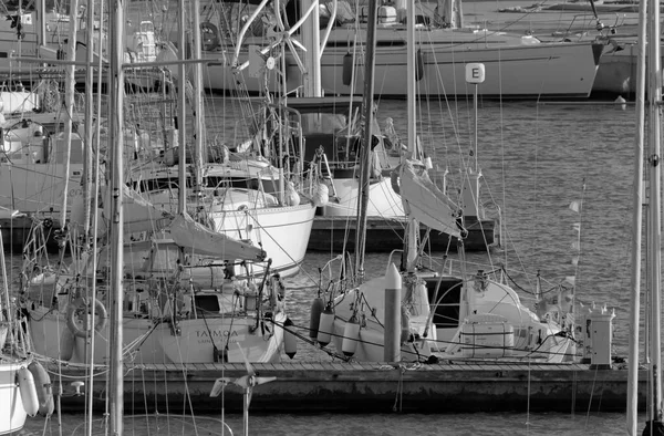 Italien Sizilien Mittelmeer Marina Ragusa Provinz Ragusa November 2020 Segelboote — Stockfoto