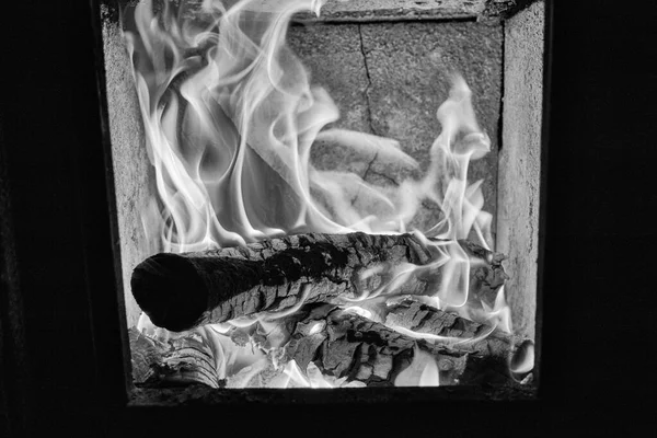 Καυσόξυλα Που Καίγονται Φούρνο — Φωτογραφία Αρχείου